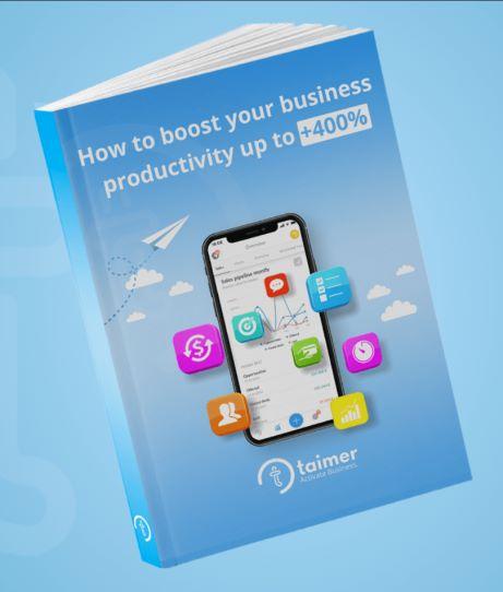Picture showing an e-guide on how to boost business productivity up to +400%